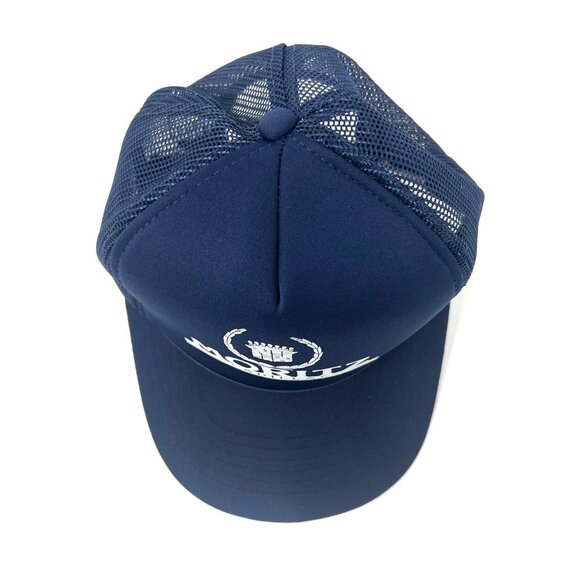 Vintage Moritz Cadillac Mesh Trucker Hat Baseball Cap Snapback Blue Crest Logo - Picture 3 of 8